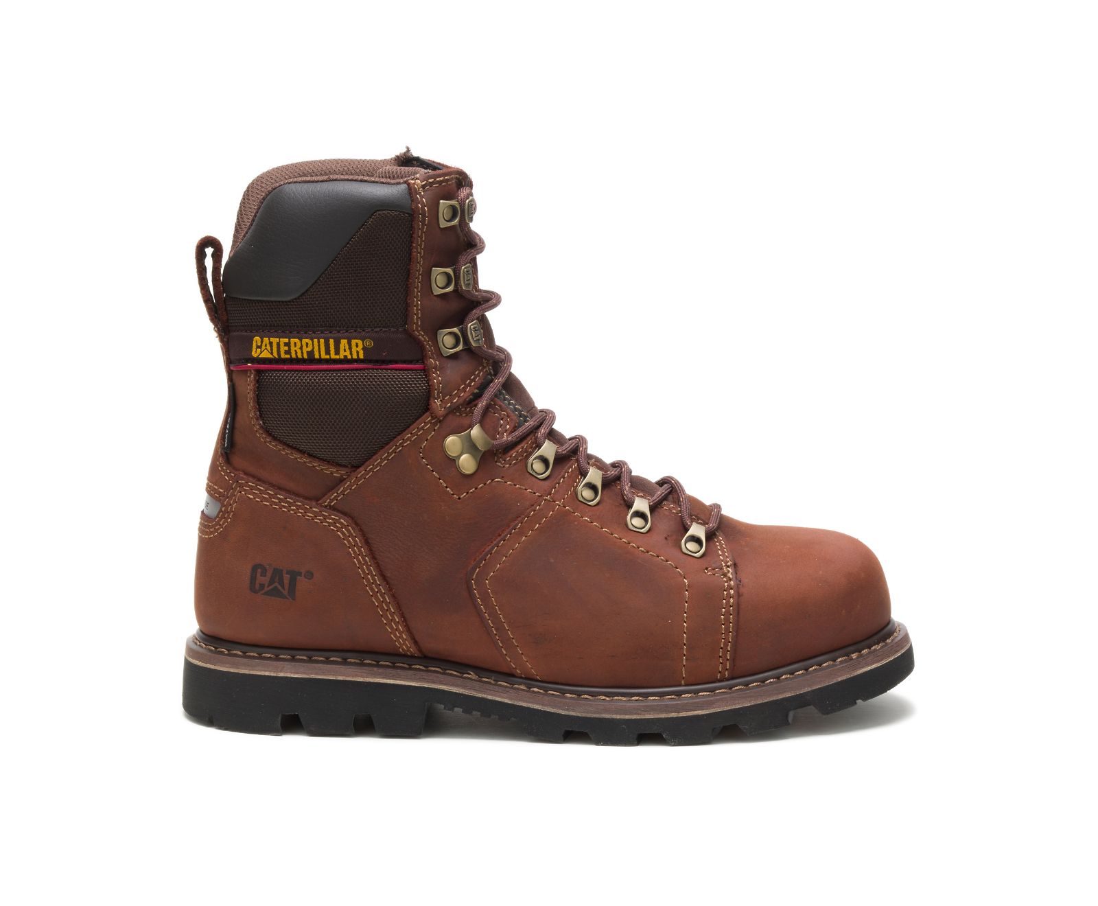 Men's Cat Alaska 2.0 8" Thinsulate™ Steel Toe Work Waterproof Shoes Red Brown | 716TRIYDS