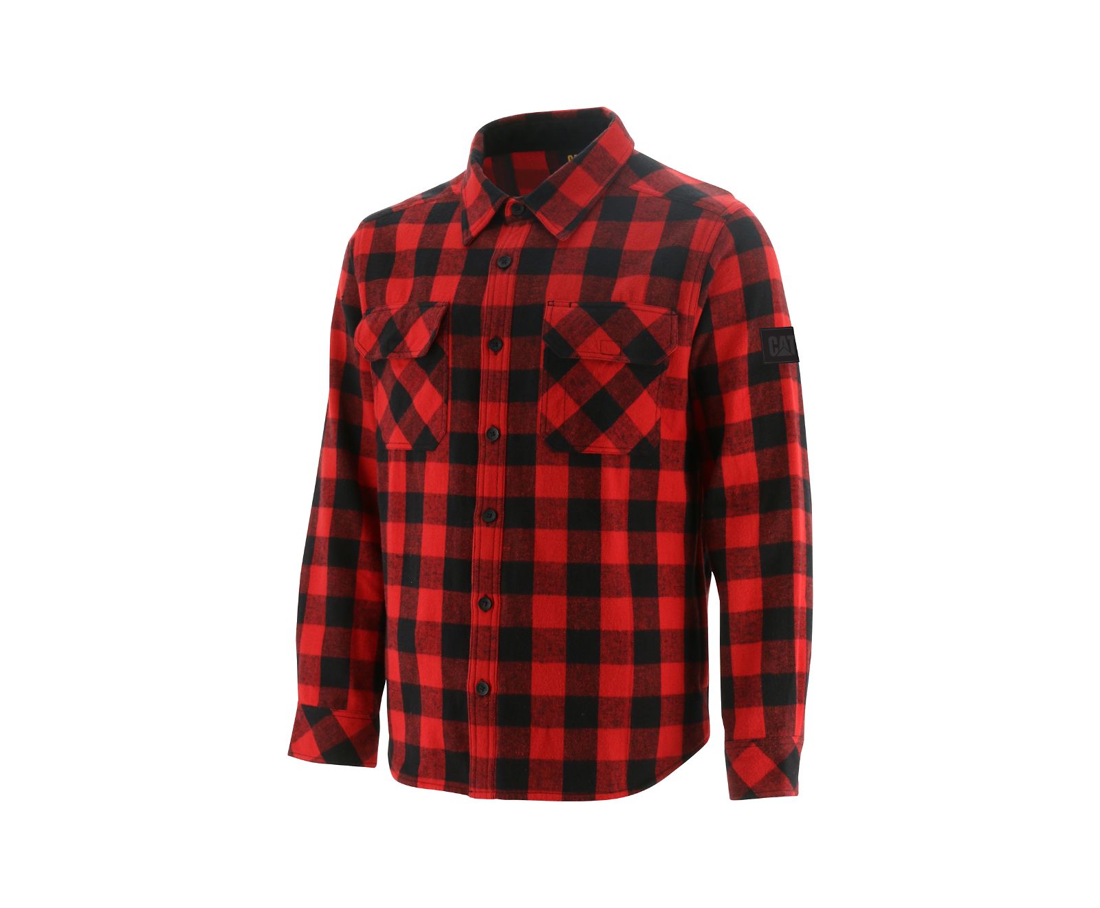 Men's Cat Buffalo Check Heavyweight Shirts Red | 250GICQNH