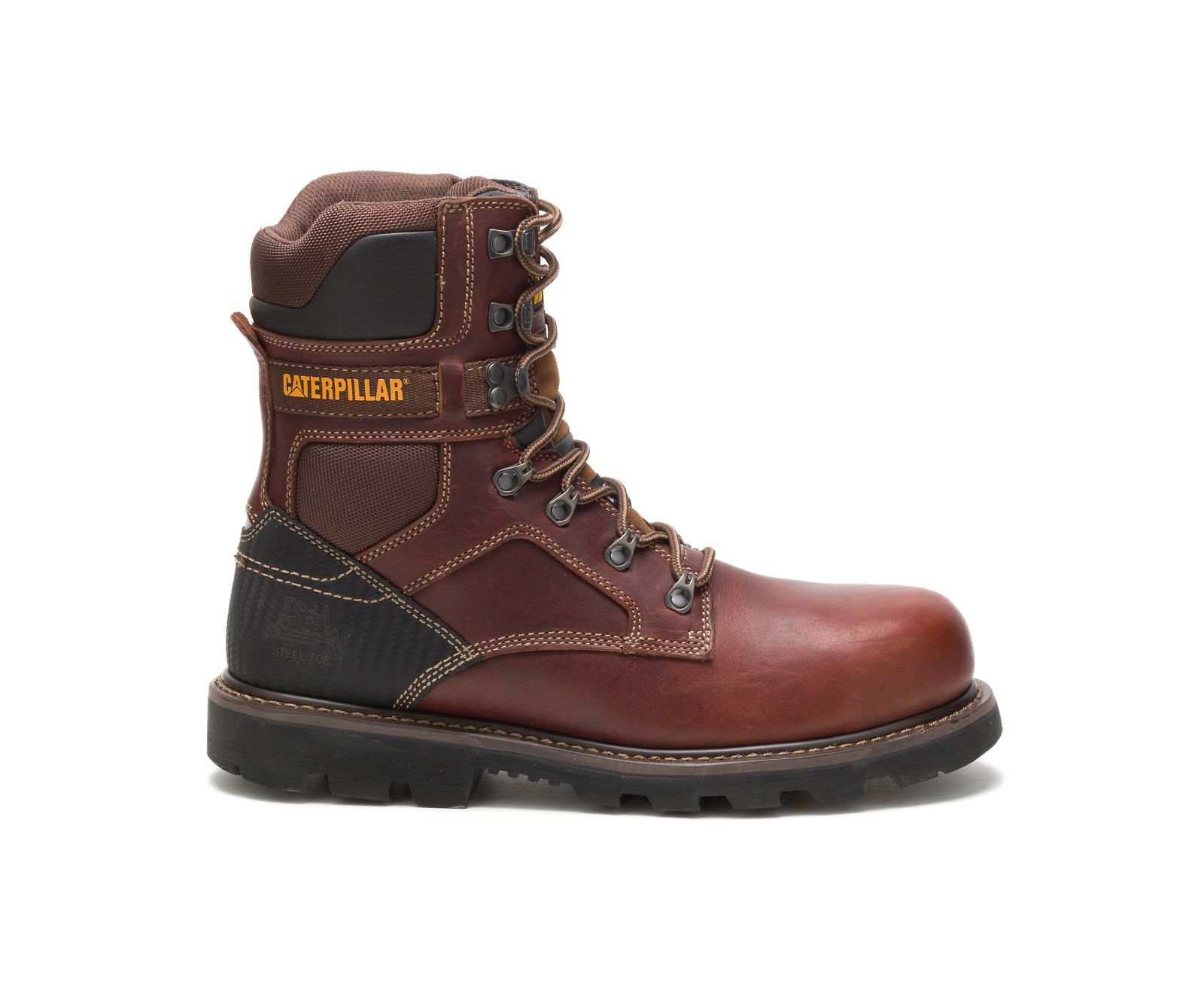 Men's Cat Indiana 2.0 Steel Toe Work Boots Brown | 805YCRHFX