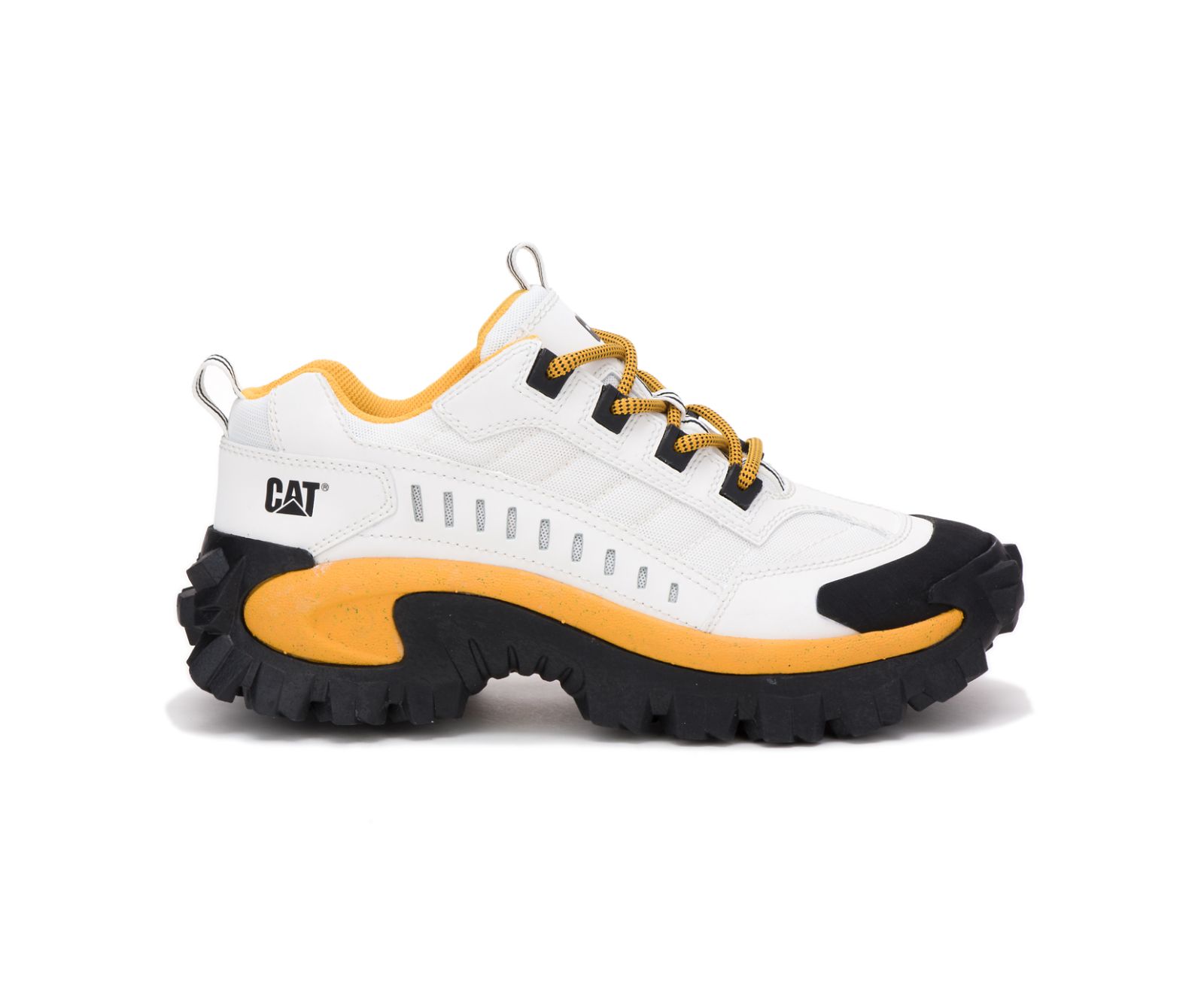 Men's Cat Intruder Shoes White / Yellow | 267JVAHPB