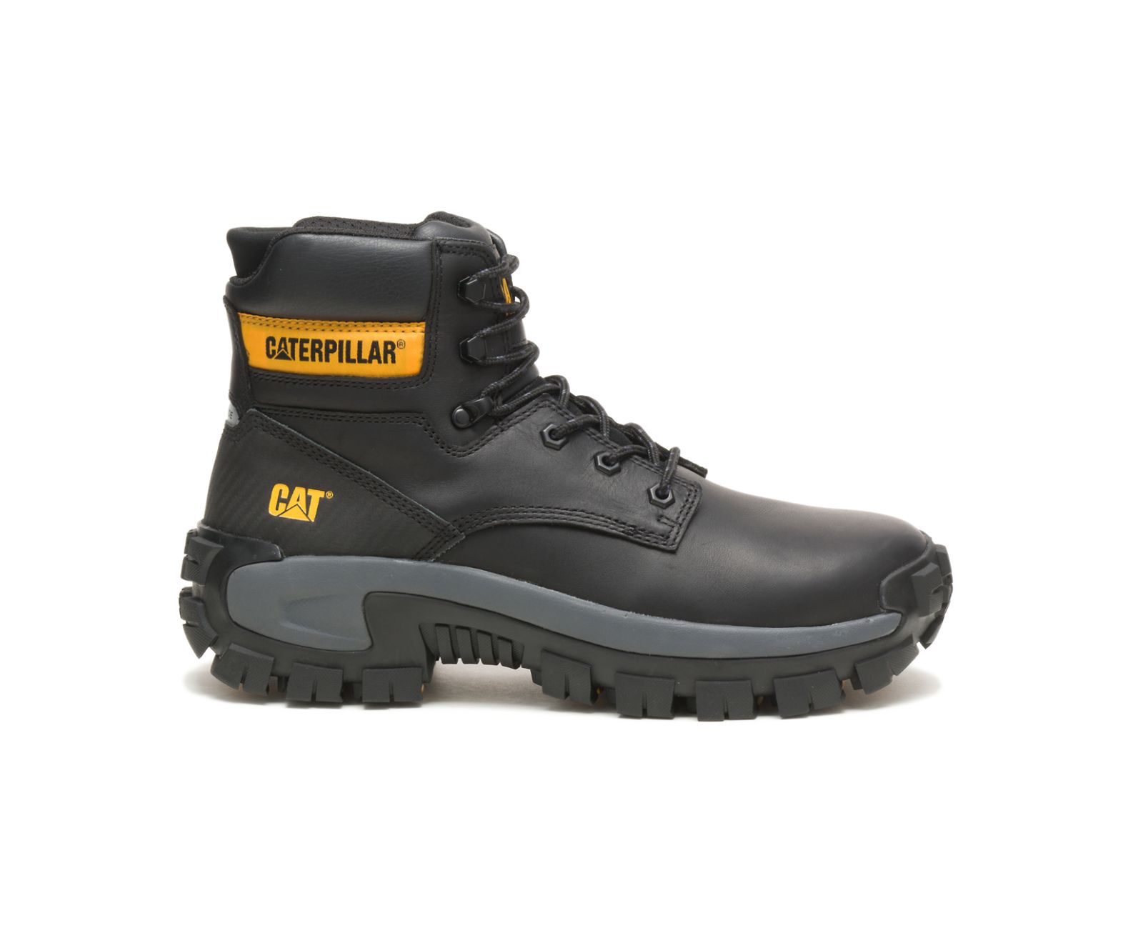 Men's Cat Invader Hi Steel Toe Work Boots Black | 056PJUSLY