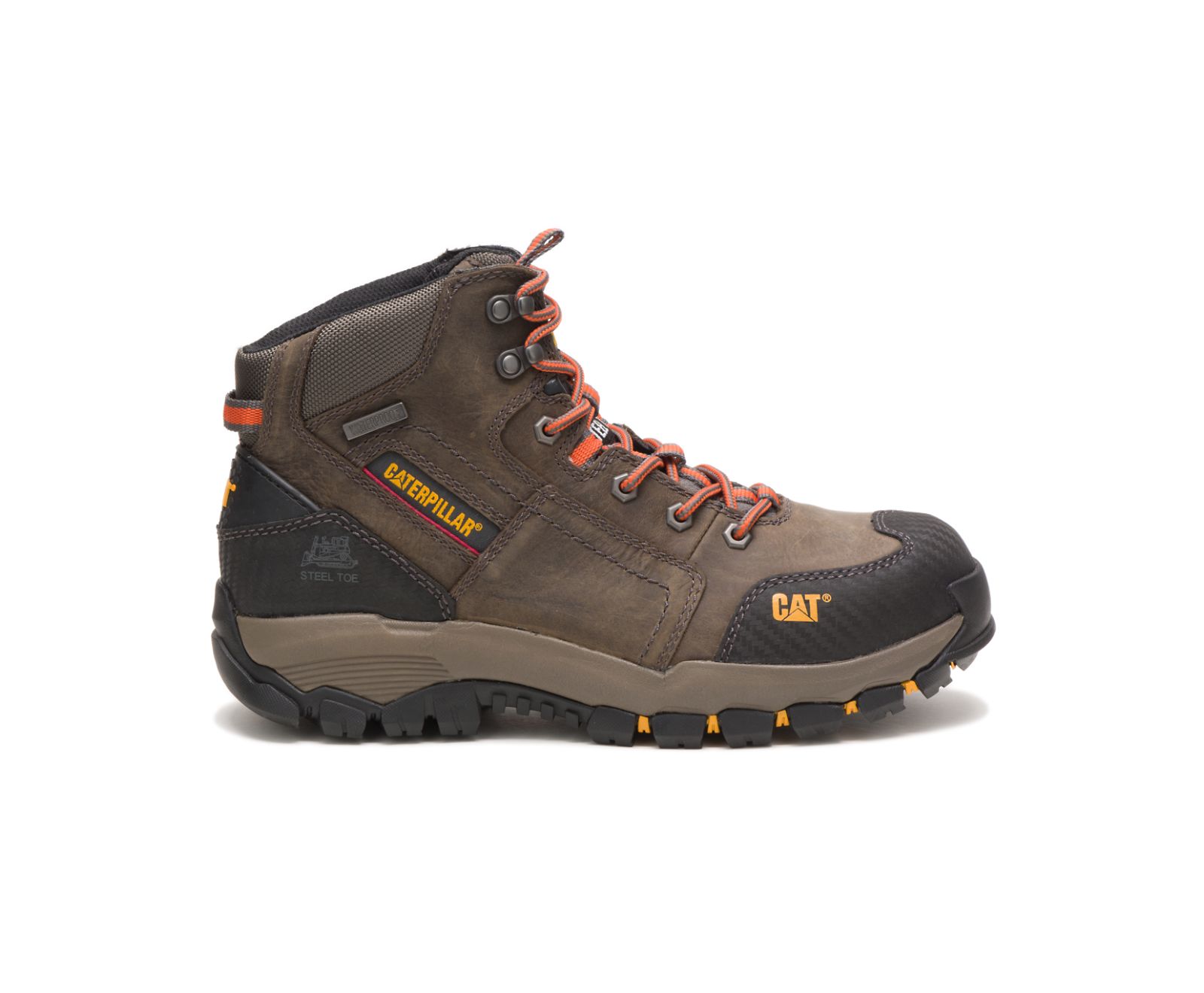 Men's Cat Navigator Mid Steel Toe Work Waterproof Shoes Dark Grey | 812VRSOWC