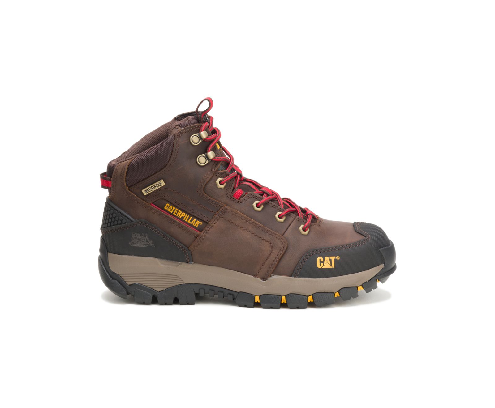 Men's Cat Navigator Work Waterproof Shoes Coffee | 635IVOHWA