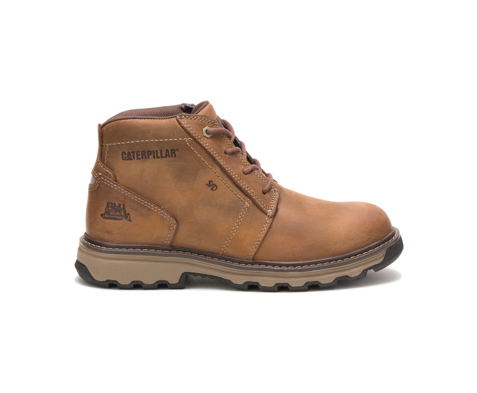 Men's Cat Parker Work Boots Dark Beige | 956GVMABY