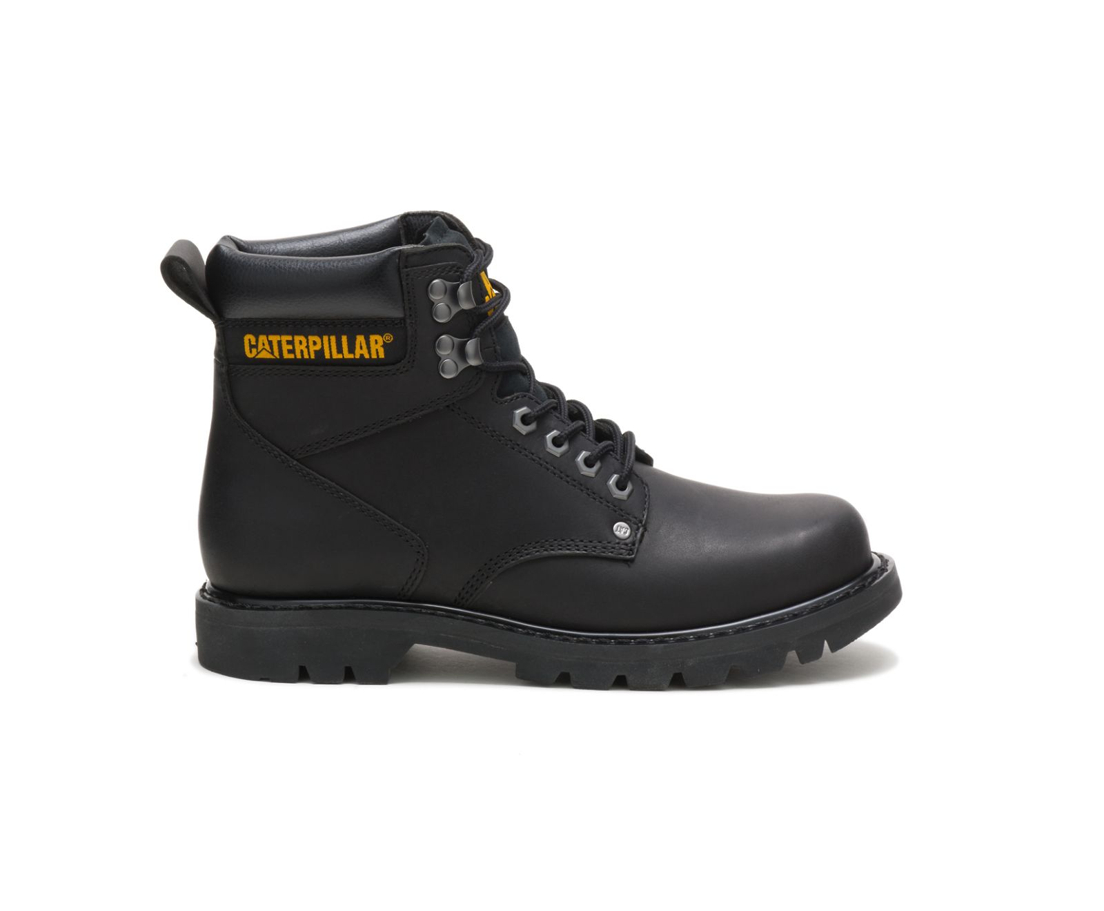 Men's Cat Second Shift Work Boots Black | 576NUKPCE