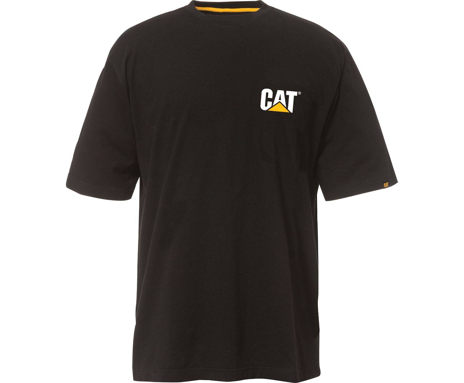 Men's Cat Trademark T Shirts Black | 937QOVKSE