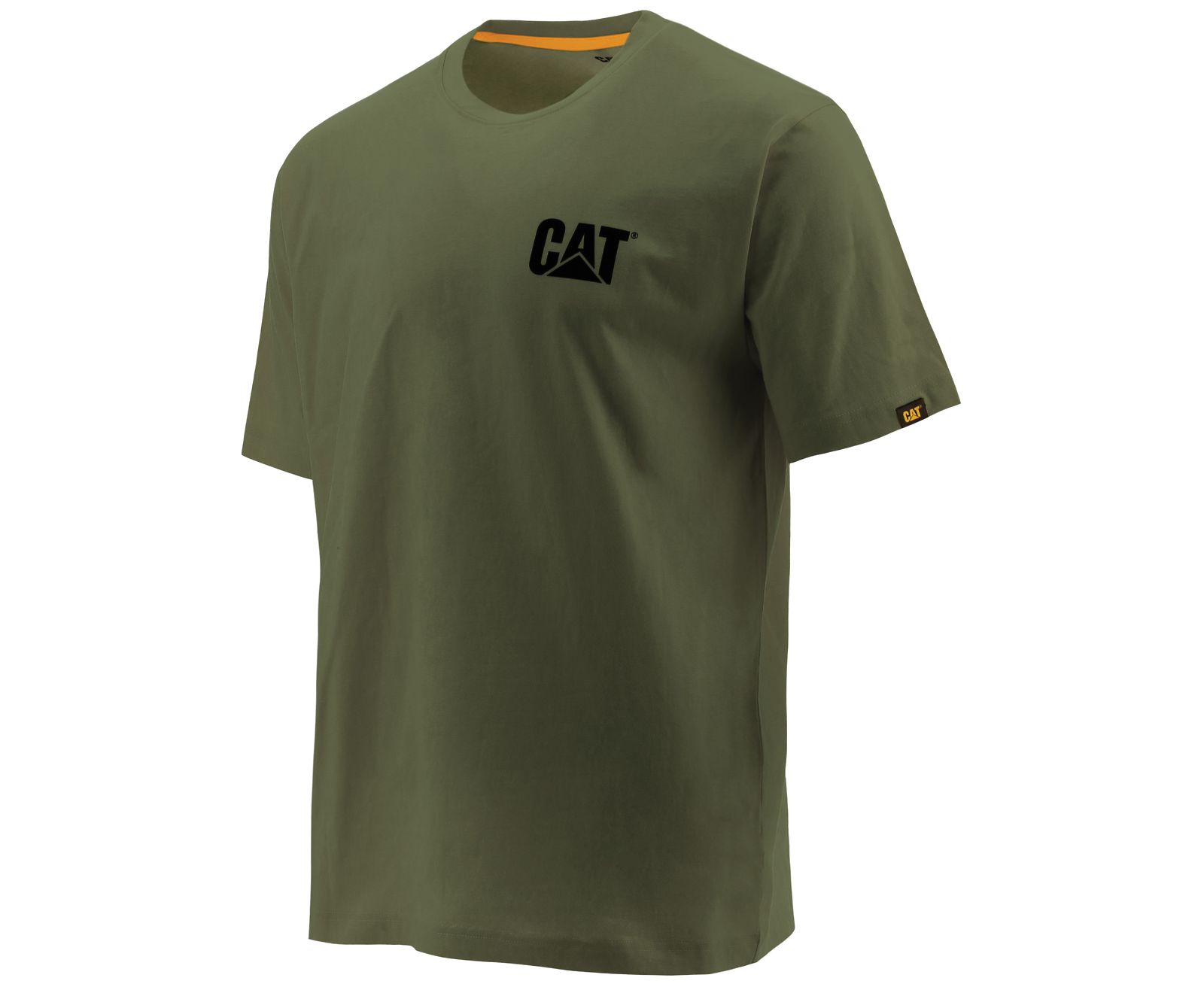 Men's Cat Trademark T Shirts Olive | 305WTXHSR