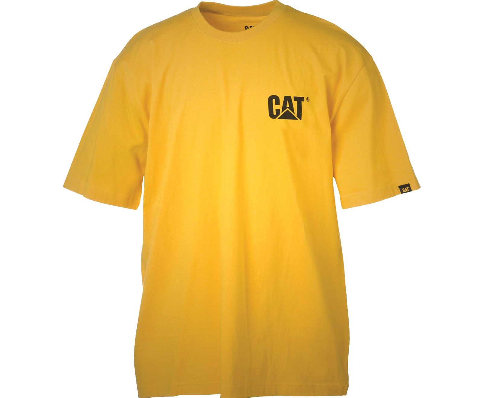 Men's Cat Trademark T Shirts Yellow | 916XBTYNI