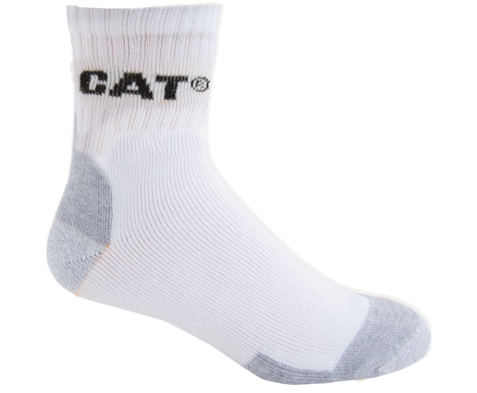 Men\'s Cat All Season Work Quarter 3-Pack Socks White | 358OPHRFN