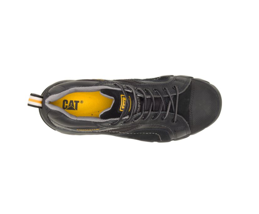 Men's Cat Argon Composite Toe Work Shoes Black | 061EWVJZQ