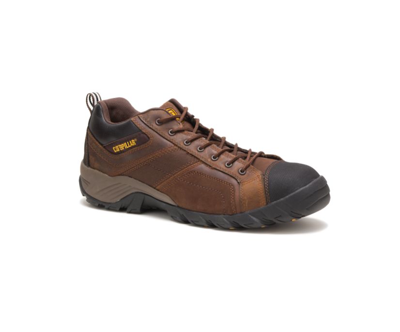 Men's Cat Argon Composite Toe Work Shoes Dark Brown | 725GXFQUT