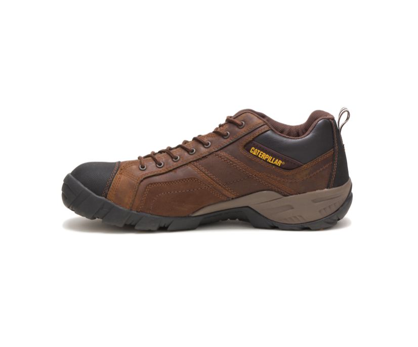 Men's Cat Argon Composite Toe Work Shoes Dark Brown | 725GXFQUT