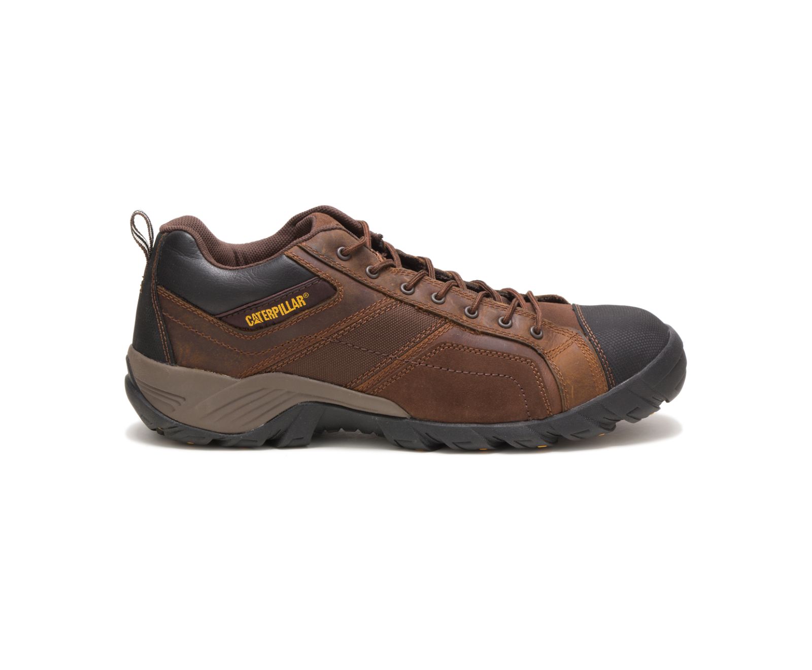 Men\'s Cat Argon Composite Toe Work Shoes Dark Brown | 725GXFQUT