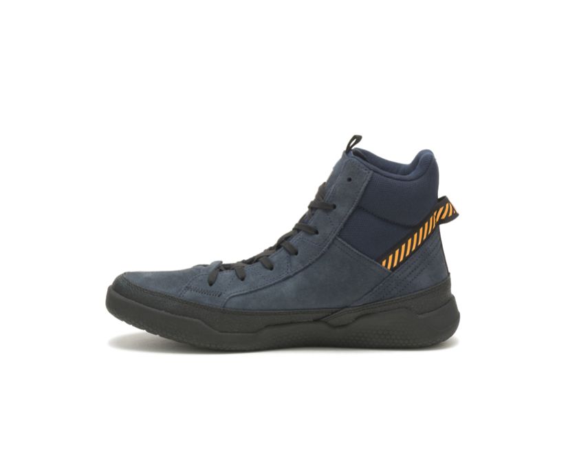 Men's Cat CODE Hex Hi Utility Shoes Navy | 352UMPZNK