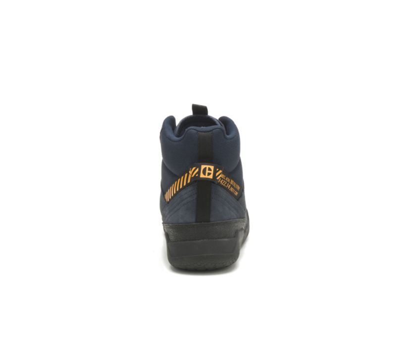 Men's Cat CODE Hex Hi Utility Shoes Navy | 352UMPZNK