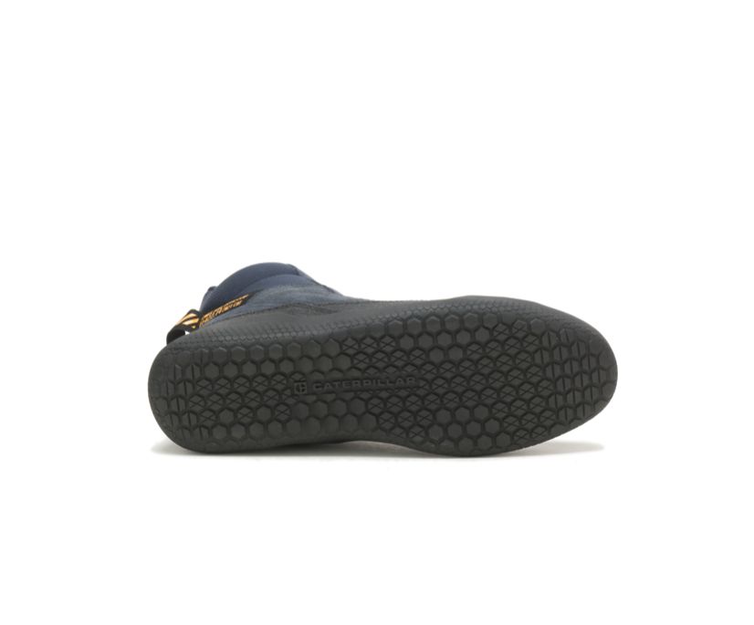 Men's Cat CODE Hex Hi Utility Shoes Navy | 352UMPZNK