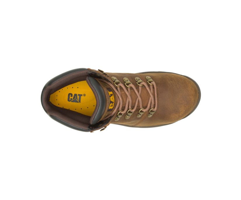 Men's Cat Charge Alloy Toe Work Waterproof Shoes Brown | 752WFDBCJ