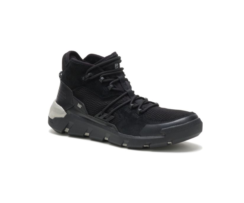 Men's Cat Crail Mid Shoes Black | 189ORBNTY