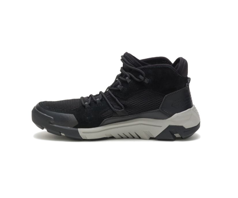 Men's Cat Crail Mid Shoes Black | 189ORBNTY