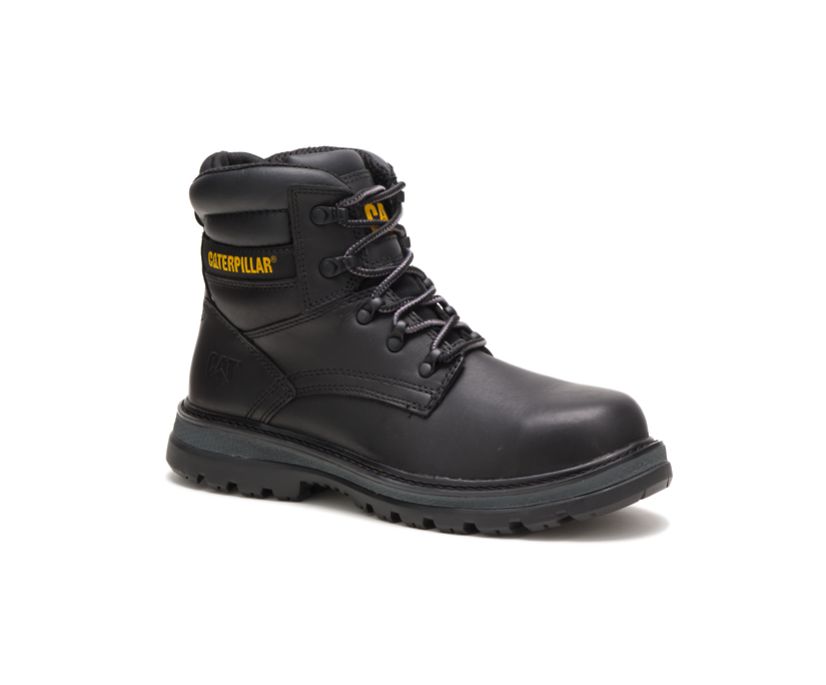 Men's Cat Fairbanks Steel Toe Work Boots Black | 235IYKCLO