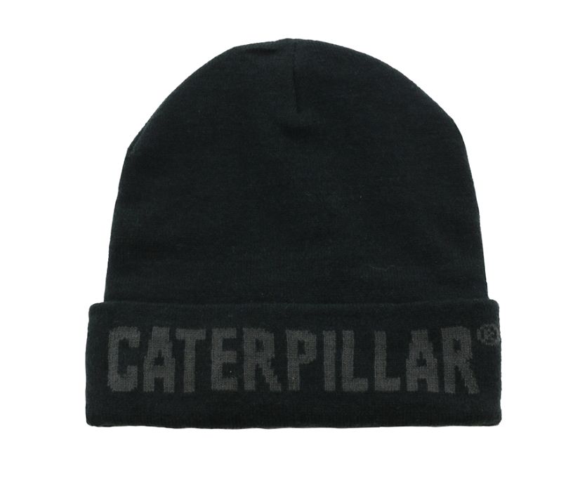 Men's Cat Flashlight Beanie Black | 830LINYME