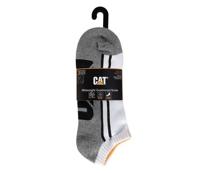 Men's Cat Half Cushion Quarter 3-Pack Socks Multicolor | 315IRHVYS