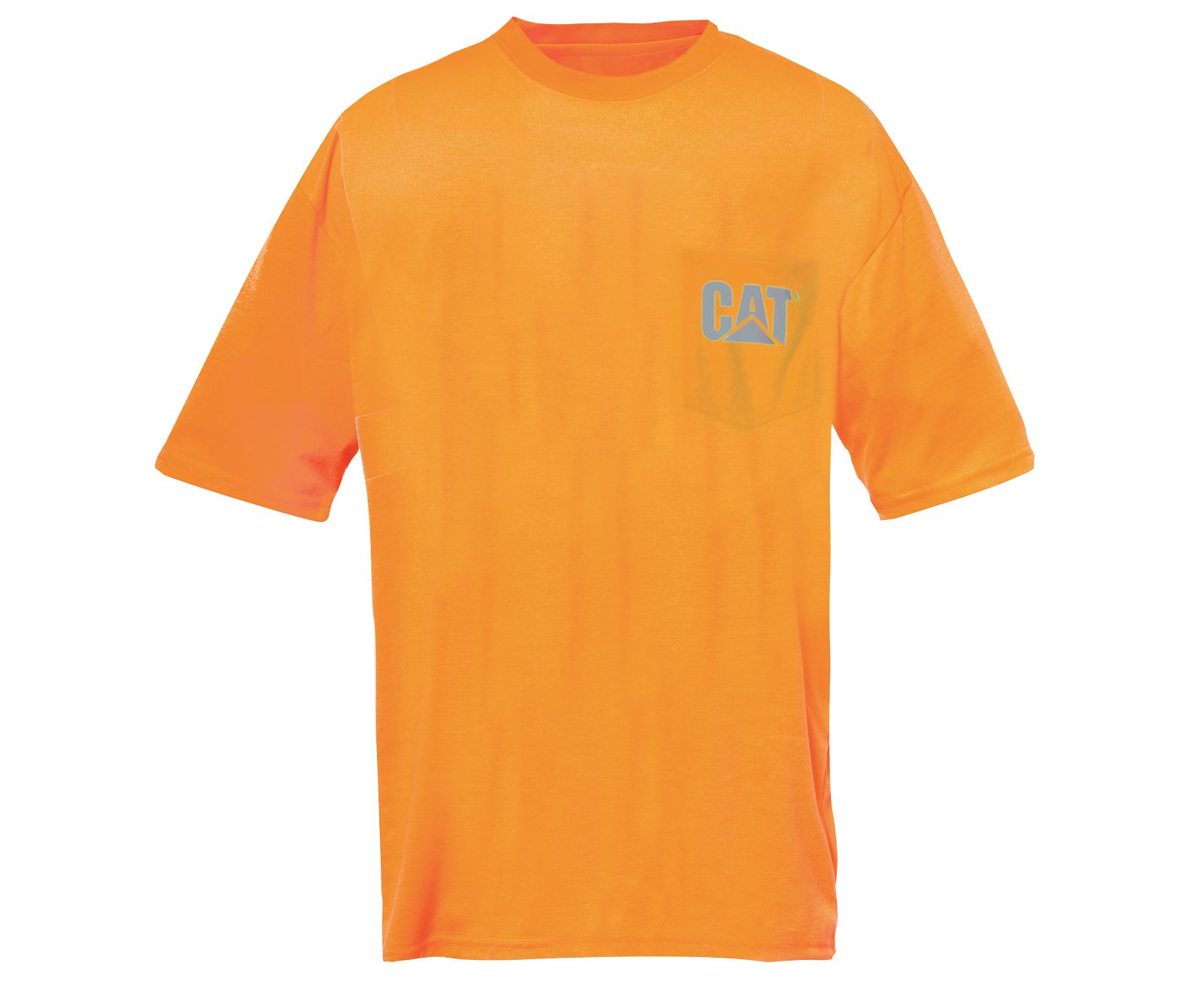 Men\'s Cat Hi-Vis Trademark Pocket T Shirts Orange | 254HRMPEK