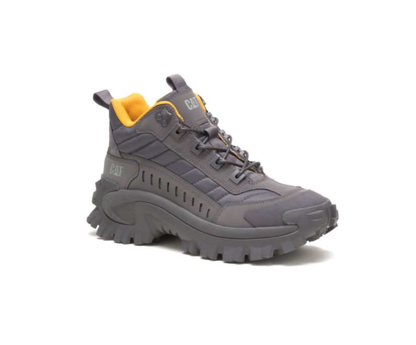 Men's Cat Intruder Mid Shoes Dark Grey | 629LWOGKC