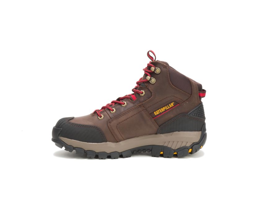 Men's Cat Navigator Work Waterproof Shoes Coffee | 635IVOHWA