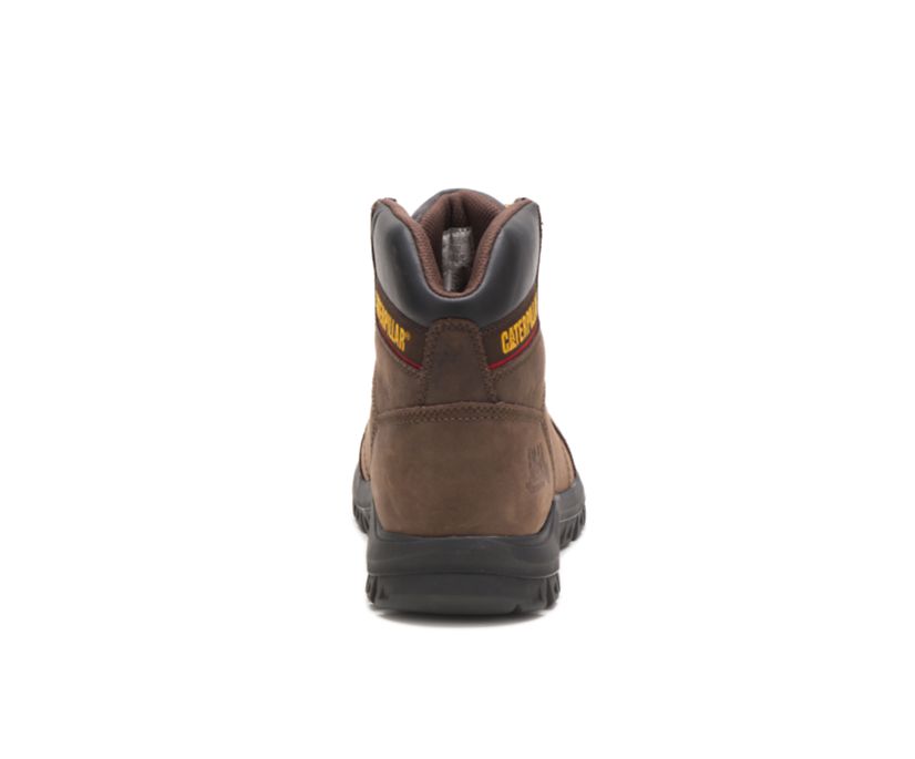 Men's Cat Outline Work Boots Brown | 914TPKJBO