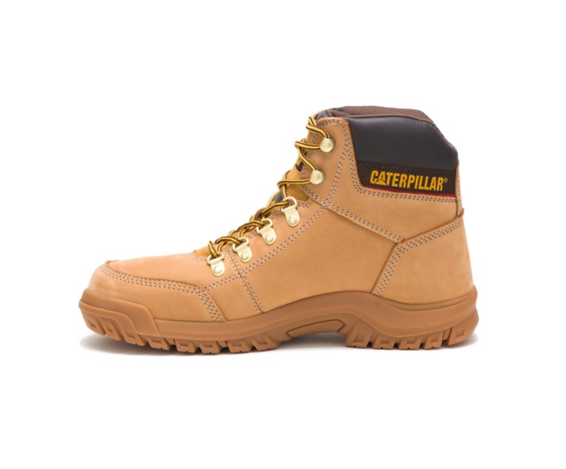 Men's Cat Outline Work Boots Orange | 927GJNLQR