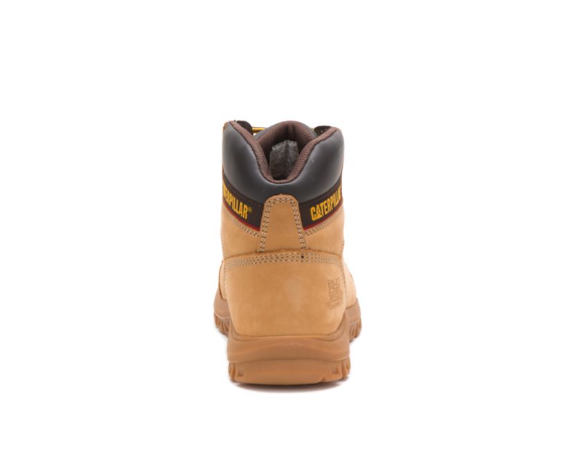 Men's Cat Outline Work Boots Orange | 927GJNLQR