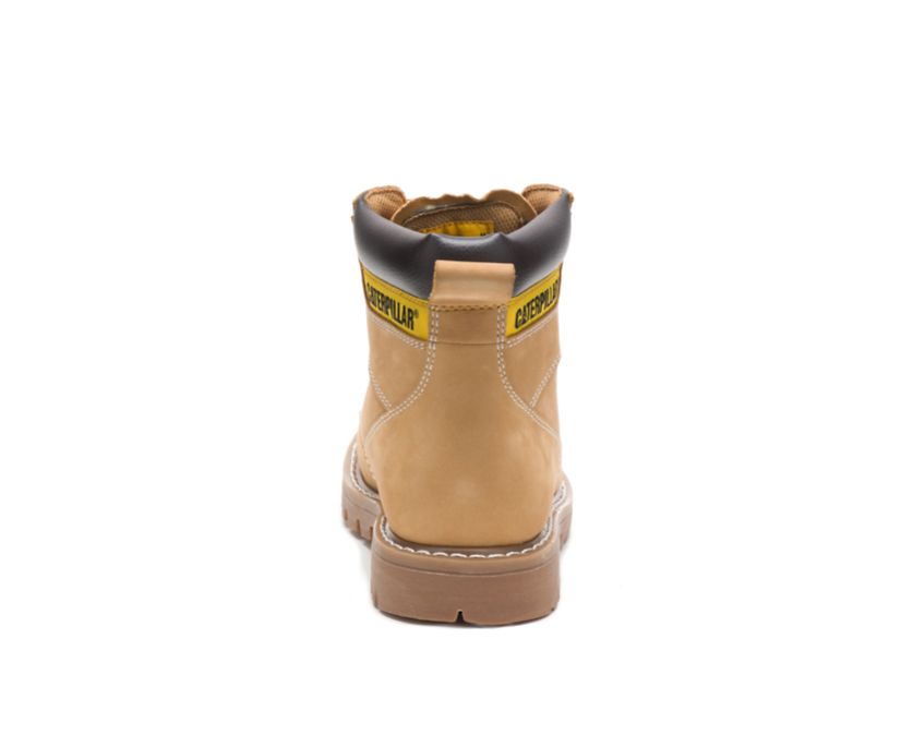 Men's Cat Second Shift Work Boots Orange | 518HRTBFN