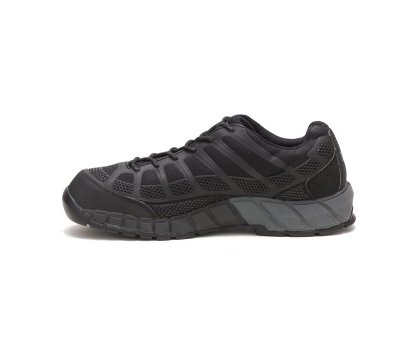 Men's Cat Streamline Composite Toe Work Shoes Black / Black | 316RHWYAX