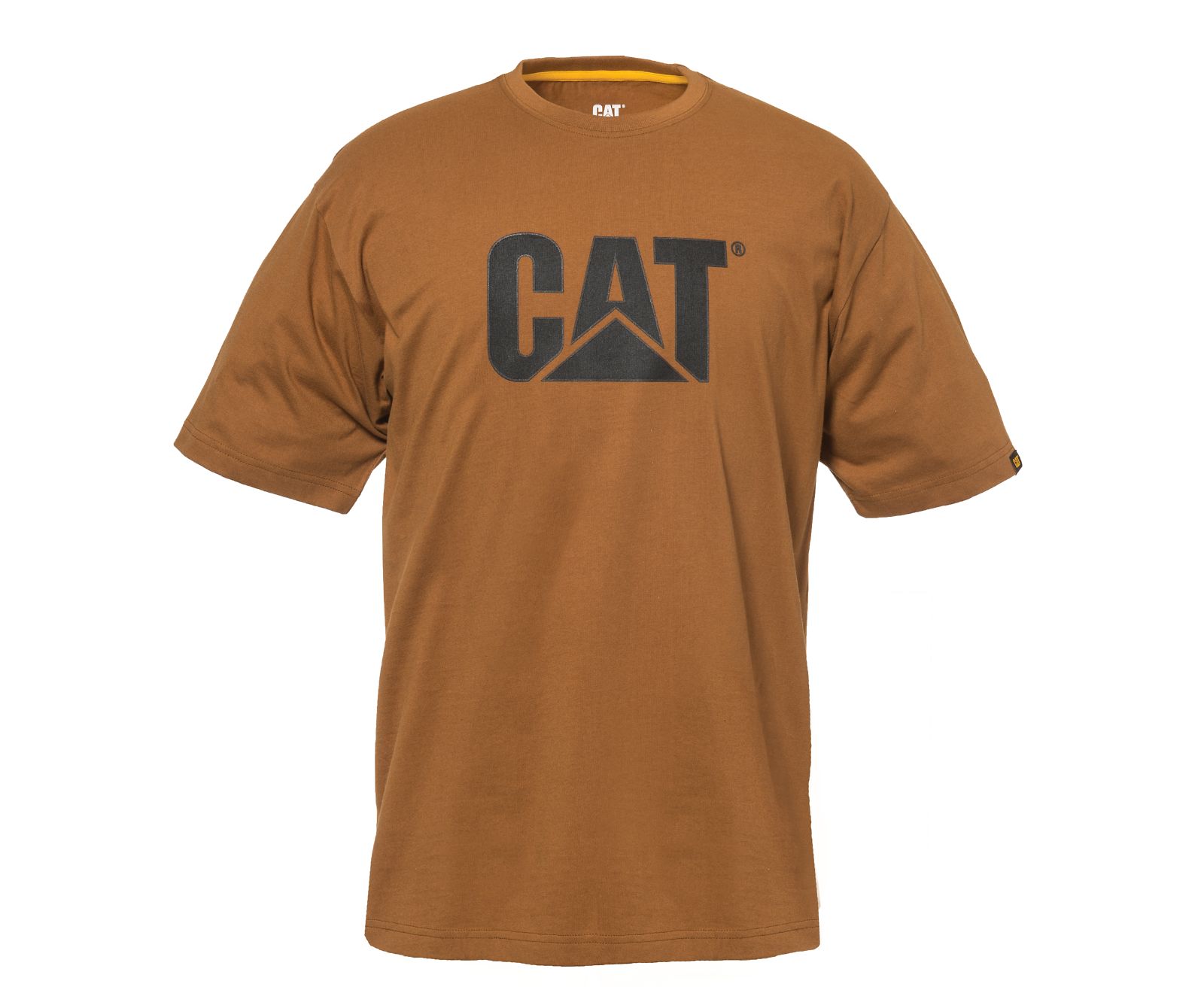 Men\'s Cat TM Logo T Shirts Brown | 285GDOIKN