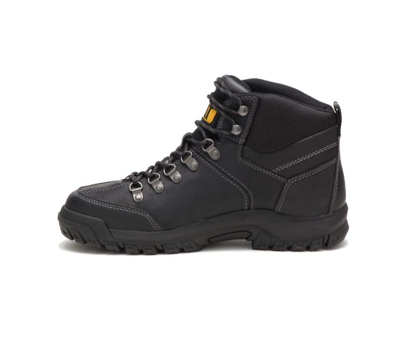 Men's Cat Threshold Steel Toe Work Waterproof Shoes Black | 534TMFNGV