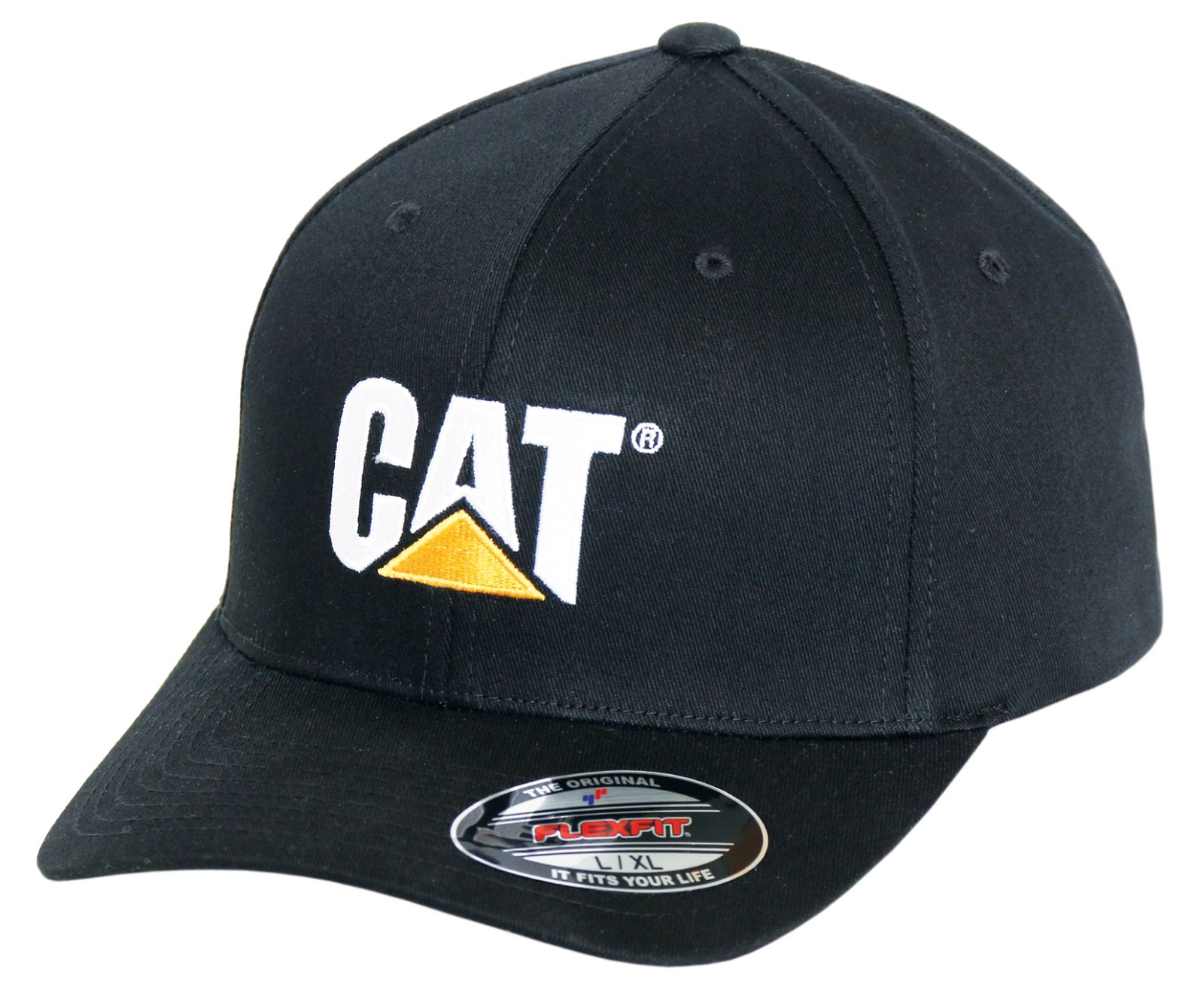 Men\'s Cat Trademark Flexfit Cap Hats Black | 218TFDJOC