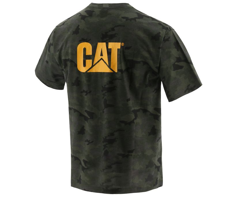 Men's Cat Trademark T Shirts Camo | 045YXNUCE