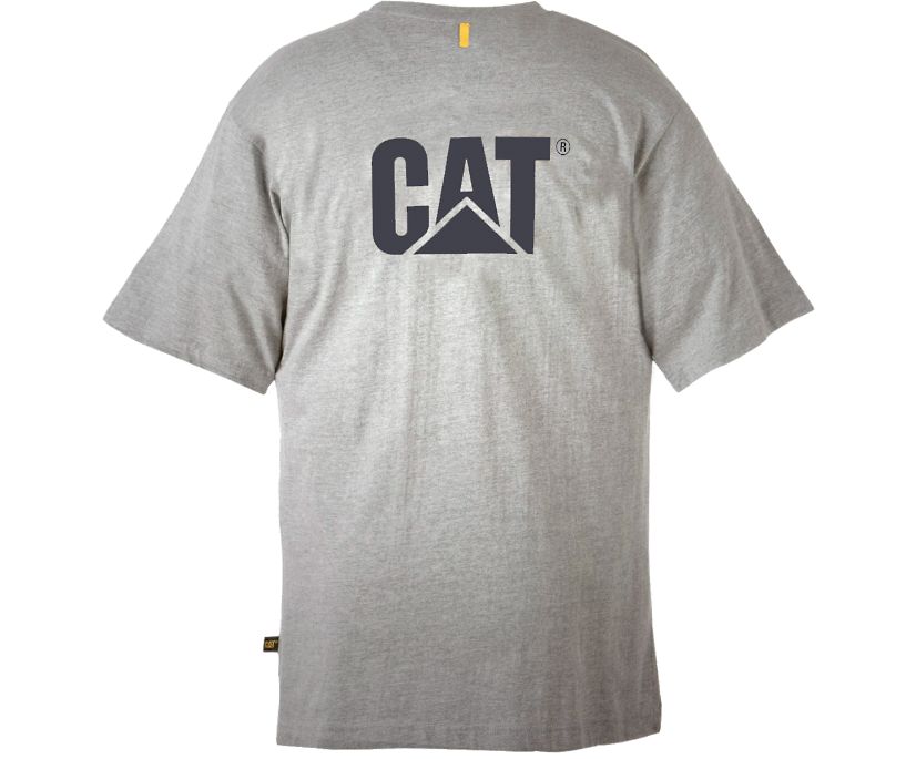 Men's Cat Trademark T Shirts Dark Grey | 218EQLCYU