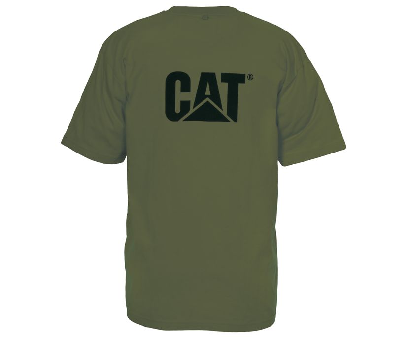 Men's Cat Trademark T Shirts Olive | 305WTXHSR