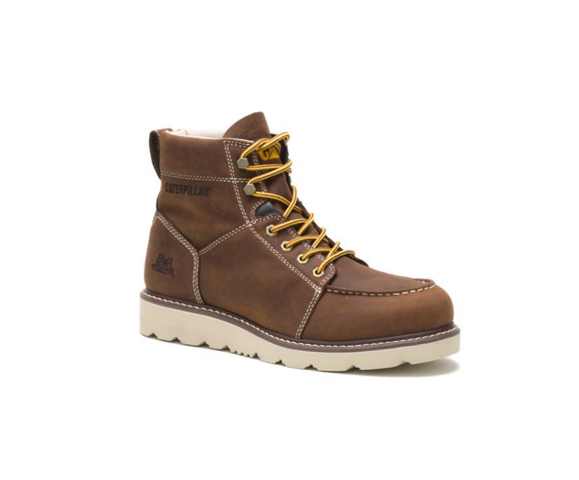 Men's Cat Tradesman Work Boots Coffee | 405SUMZFV