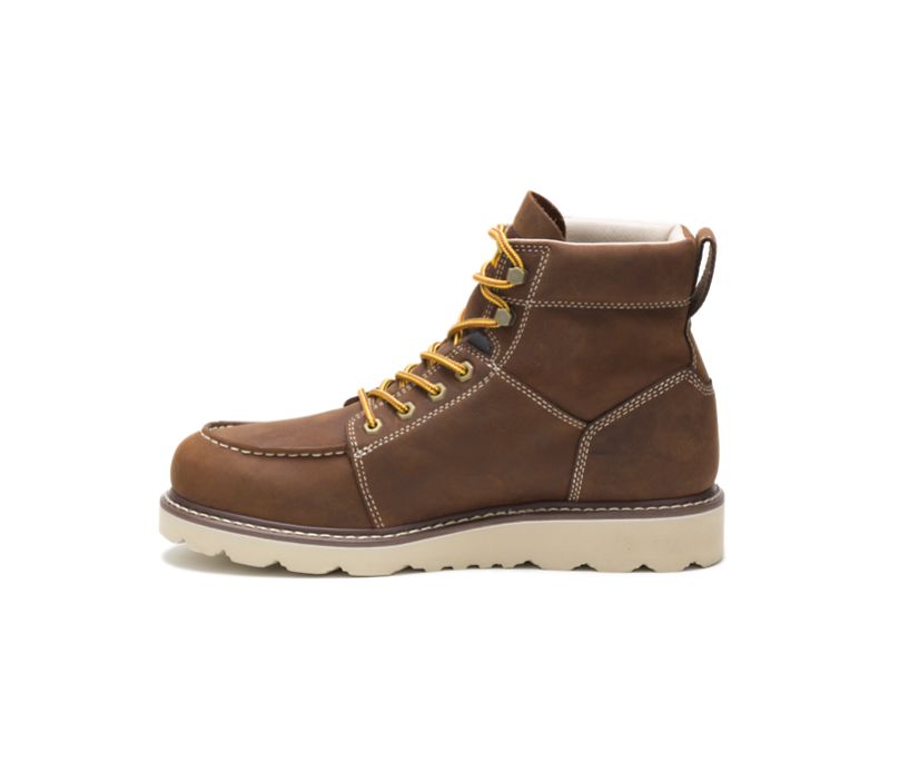 Men's Cat Tradesman Work Boots Coffee | 405SUMZFV