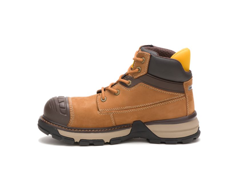 Women's Cat Excavator Superlite Carbon Composite Toe Work Waterproof Shoes Brown | 470LQVWRA