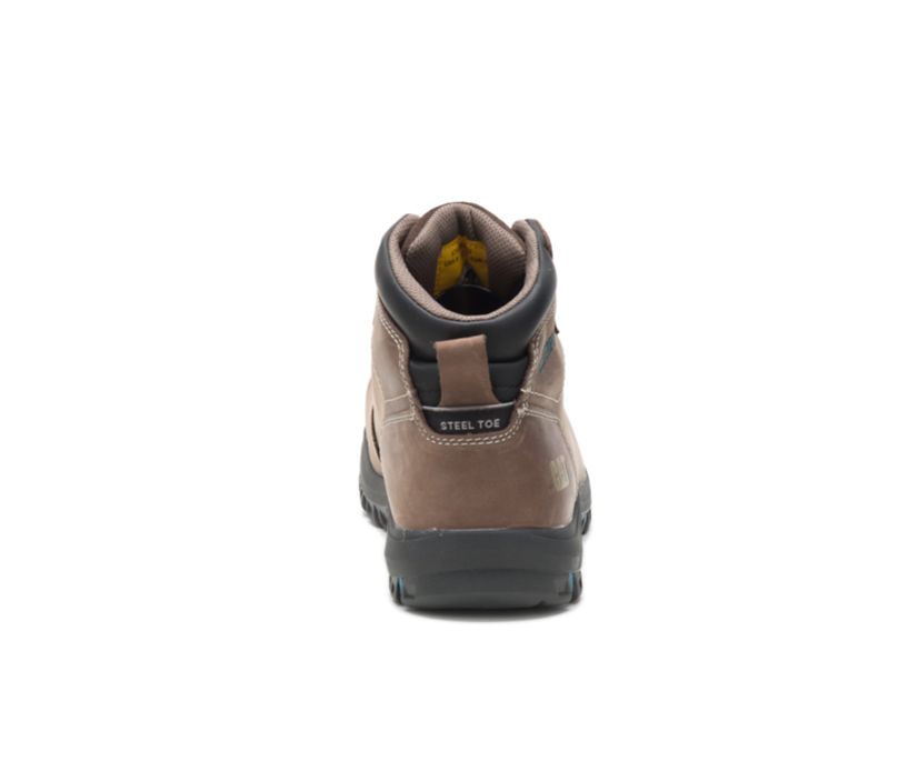 Women's Cat Mae Steel Toe Work Waterproof Shoes Brown | 452FWVEGI